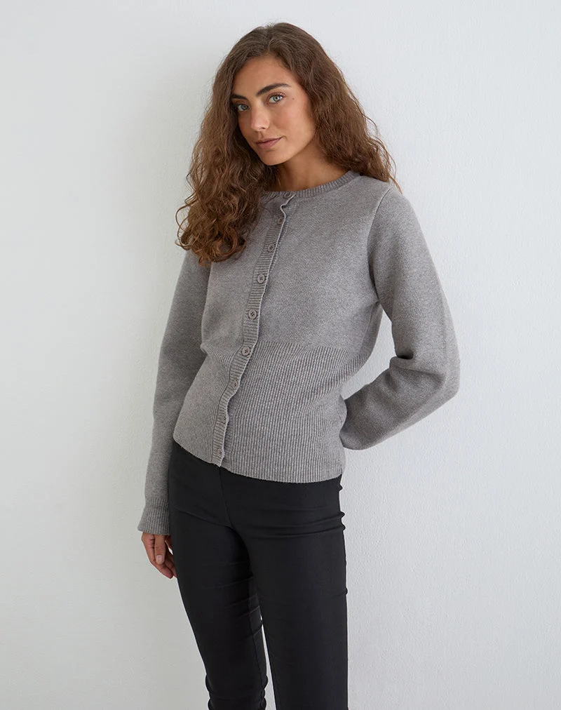 Subra Langärmelige Strickjacke in Grau