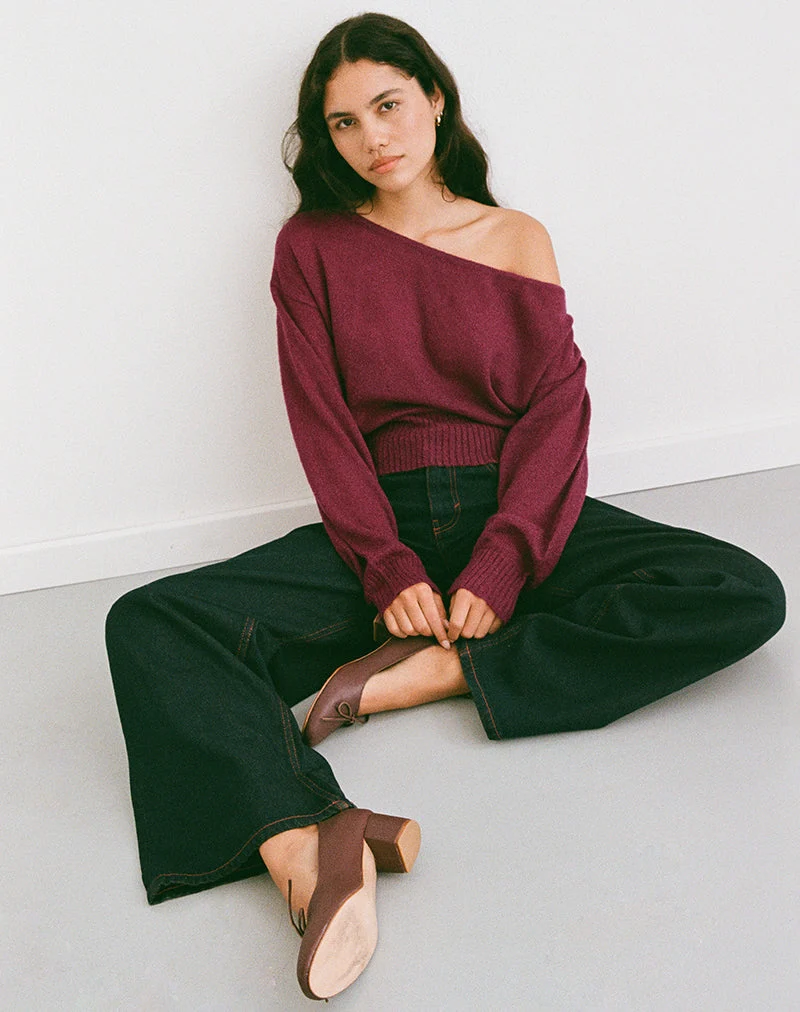 Suena Asymmetrischer Pullover in Wein