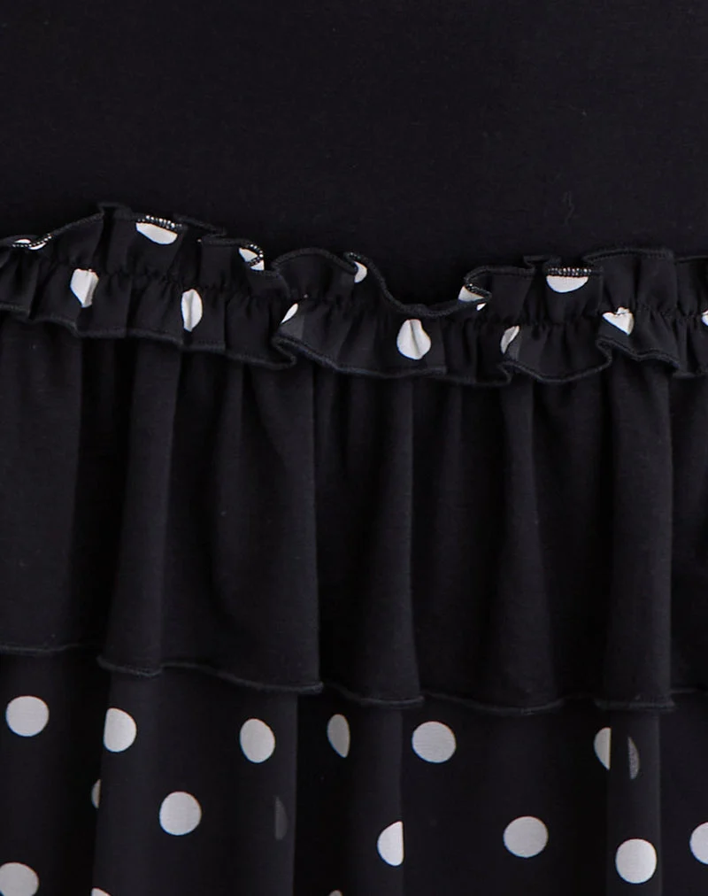Navya Wickelminikleid in Polka Schwarz und Weiß