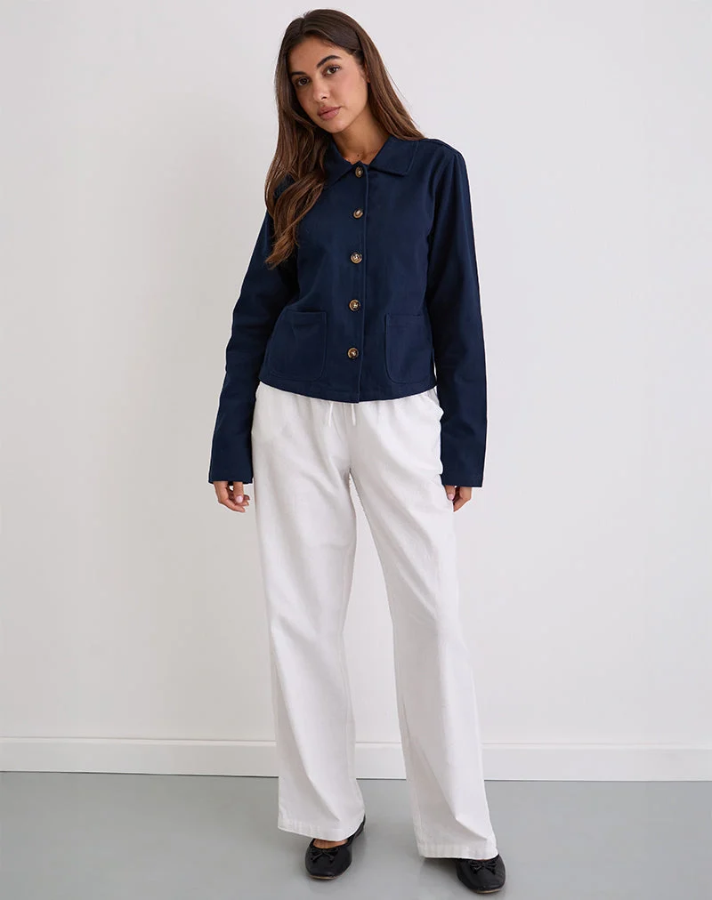 Calva Boxy Jacke in Dunkelmarine