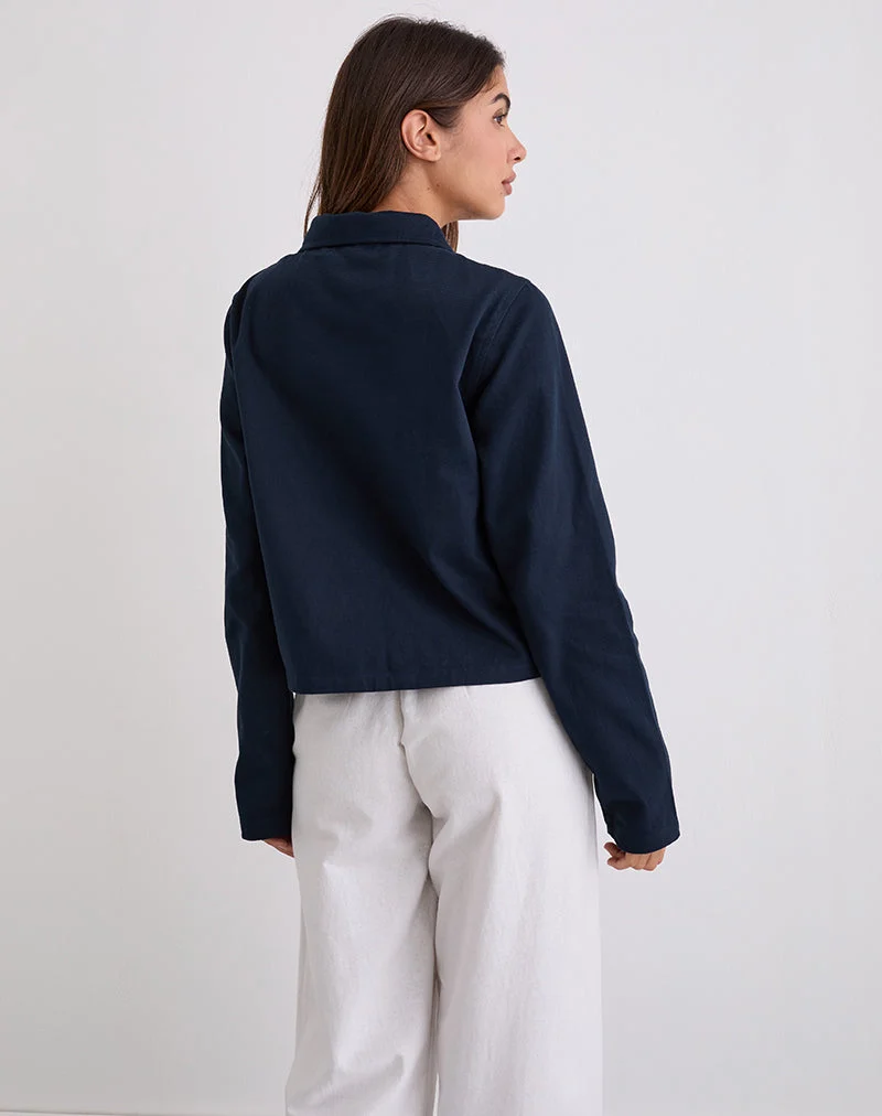 Calva Boxy Jacke in Dunkelmarine
