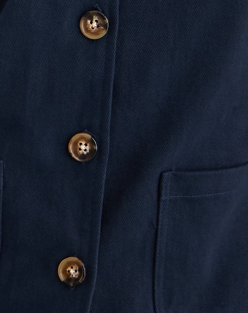 Calva Boxy Jacke in Dunkelmarine
