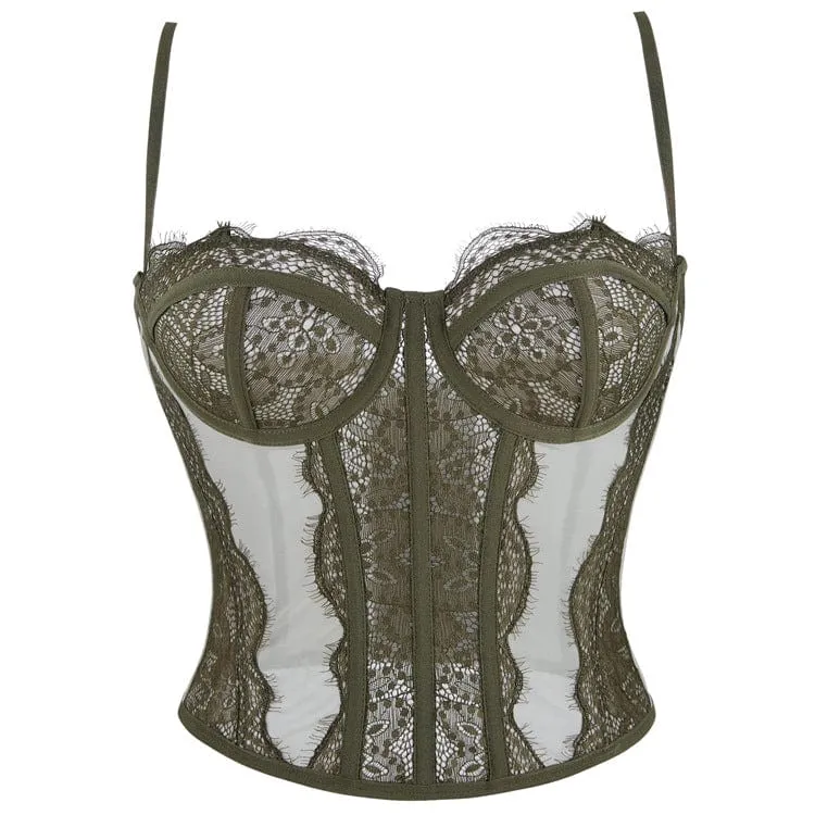 Gothic-Bustier aus einfarbiger Spitze für Damen