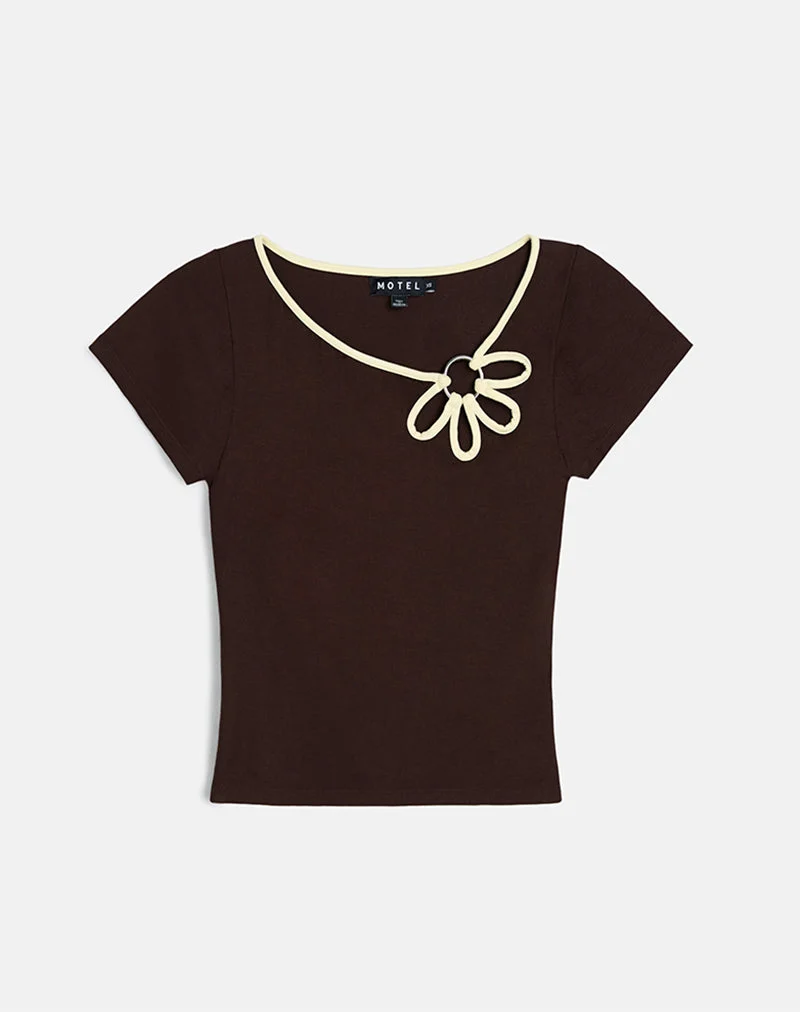 Bunga Flower Cut Out Top in Bitter Chocolate mit Lemon Binding