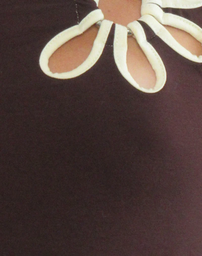 Bunga Flower Cut Out Top in Bitter Chocolate mit Lemon Binding