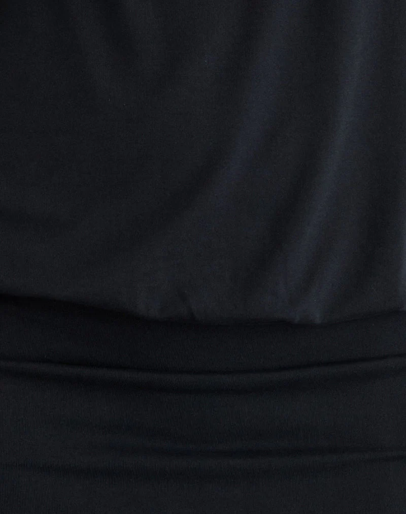 Belia Minikleid mit geschnürter Taille in Schwarz