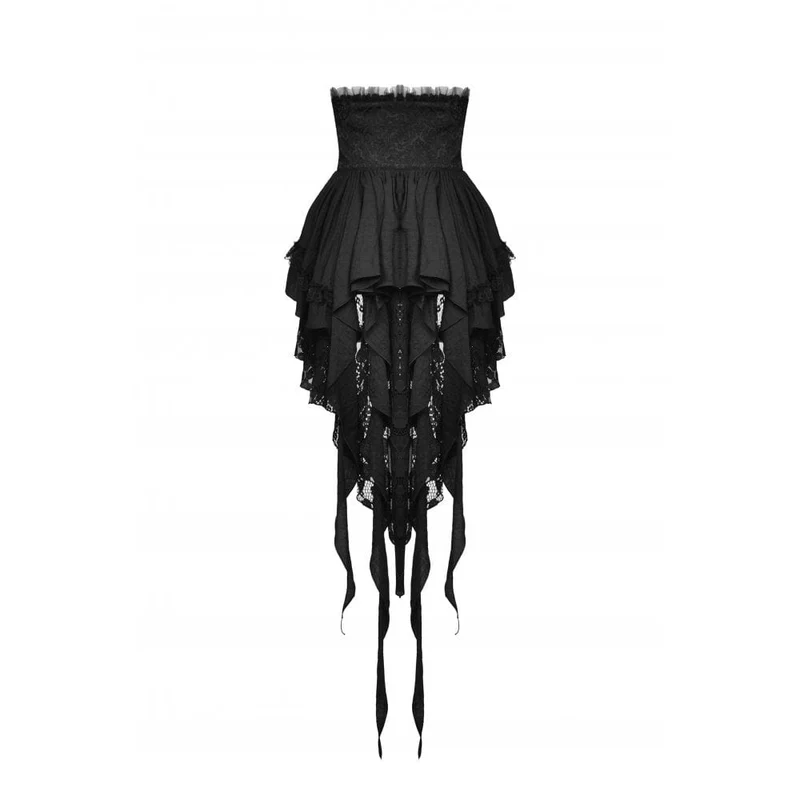 Gothic High/Low Multilayer-Spitzen-Tunika-Rock für Damen