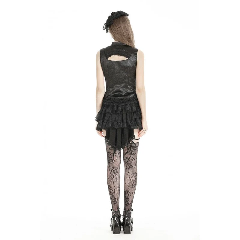 Damen Gothic Lace Splice Schnürweste