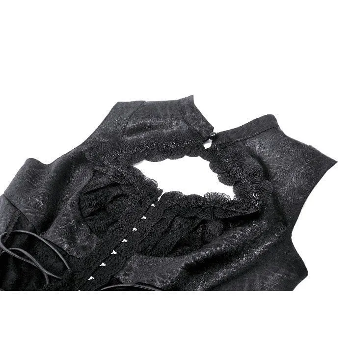 Damen Gothic Lace Splice Schnürweste