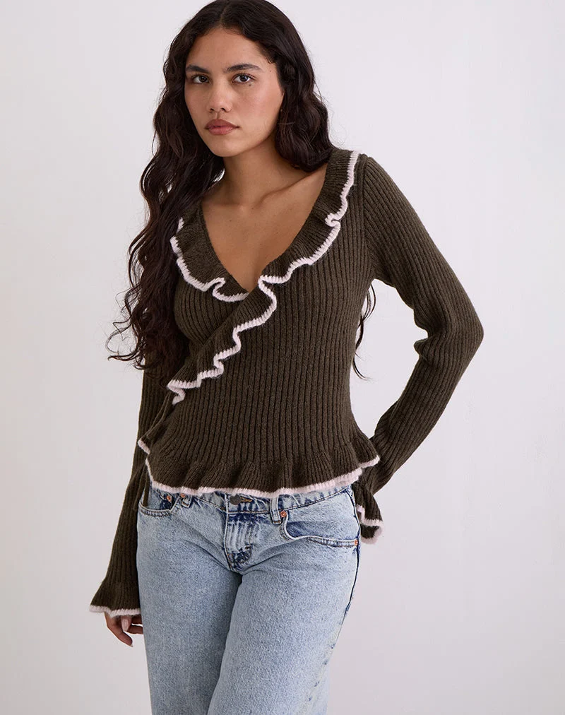 Christella Top in Zartbitterschokolade mit Rosa