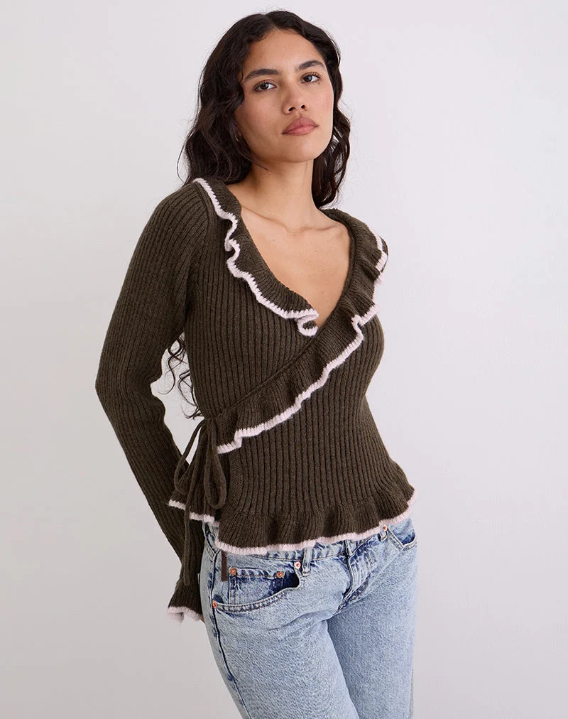 Christella Top in Zartbitterschokolade mit Rosa