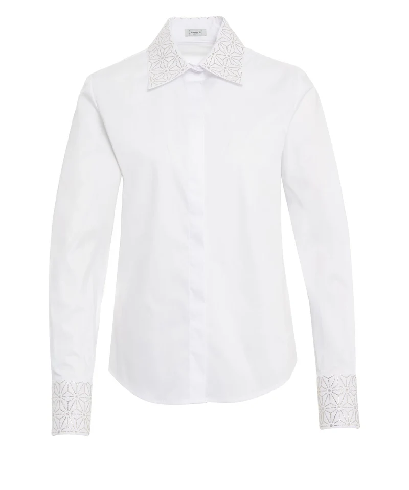 Camicia con applicazione di strass