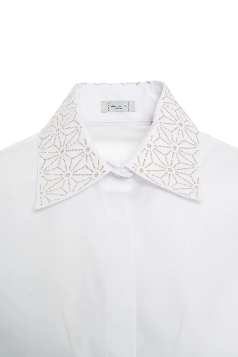 Camicia con applicazione di strass