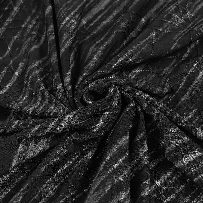 Herren-Kapuzenpullover mit Punk-Ösenriemen und unregelmäßigem Muster