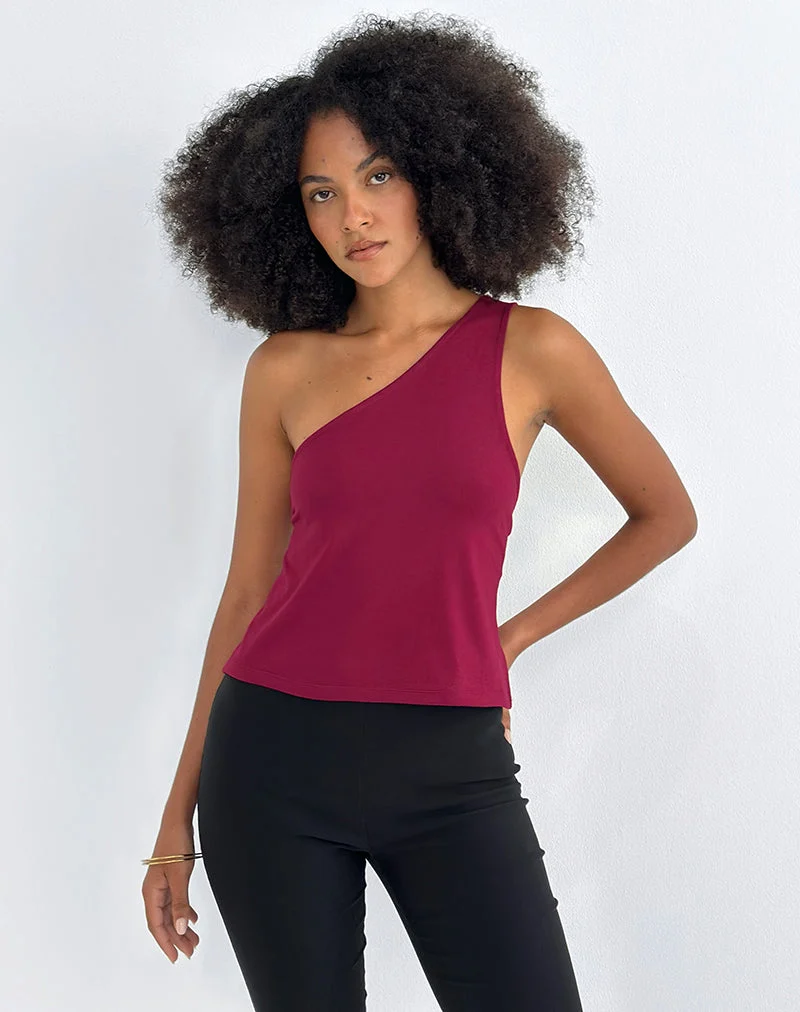 Klazari Top aus Rayon Jersey Burgund