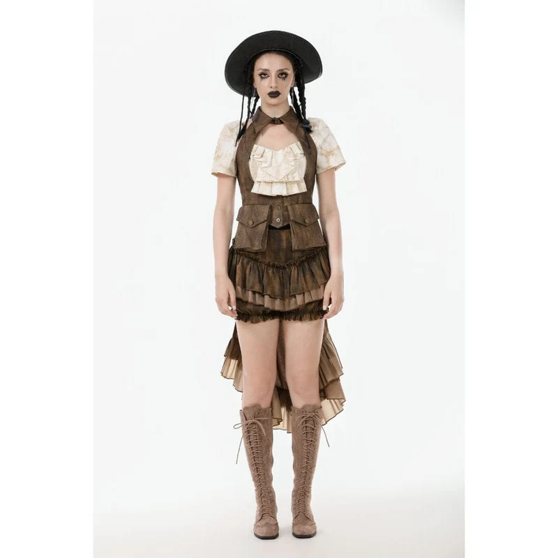 Steampunk-Utility-Weste für Damen mit Cargotaschen