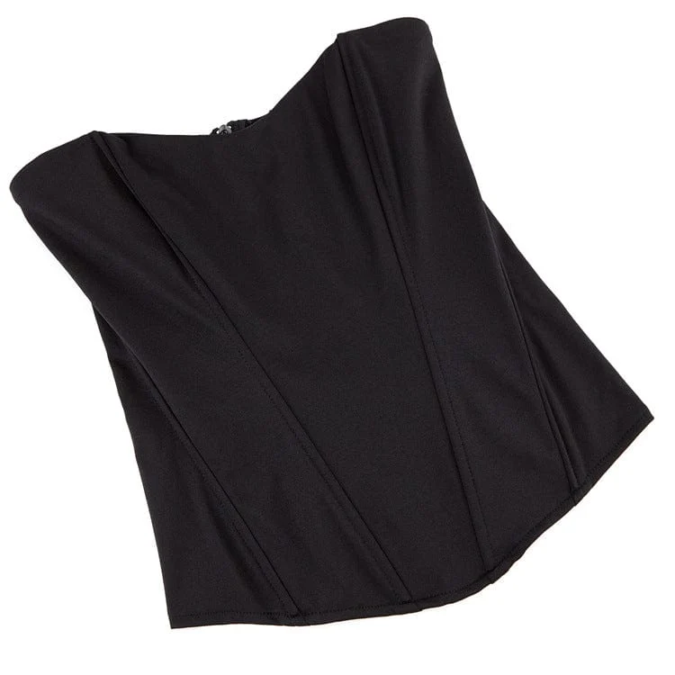 Gothic-Vollbrustkorsett für Damen in Volltonfarbe und elastischem Material