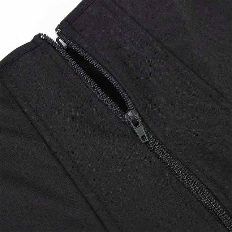 Gothic-Vollbrustkorsett für Damen in Volltonfarbe und elastischem Material