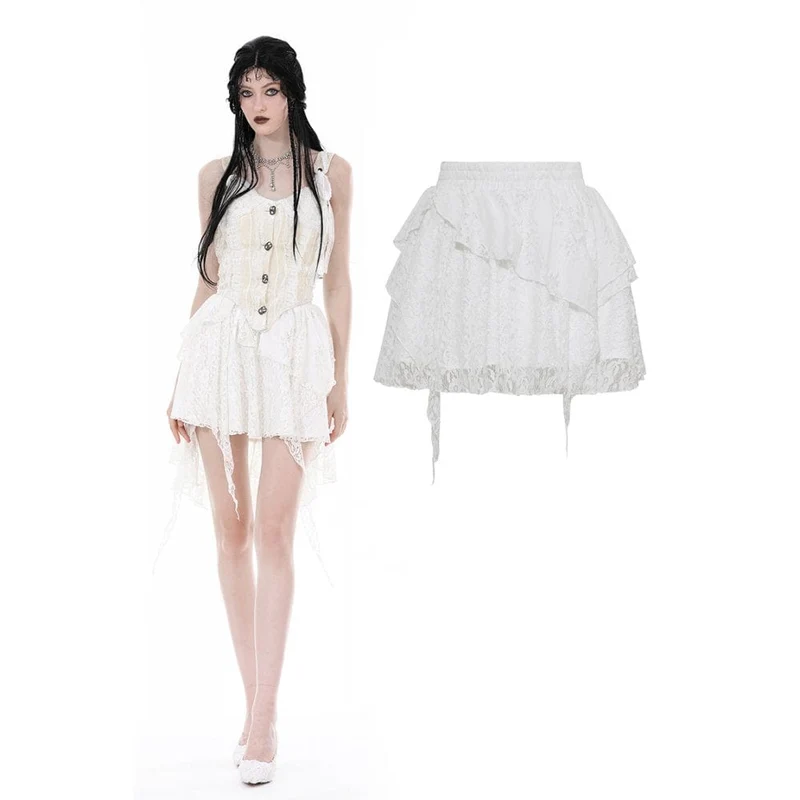 Damen Gothic-Rock mit unregelmäßiger Spitze und Splice-Lagen