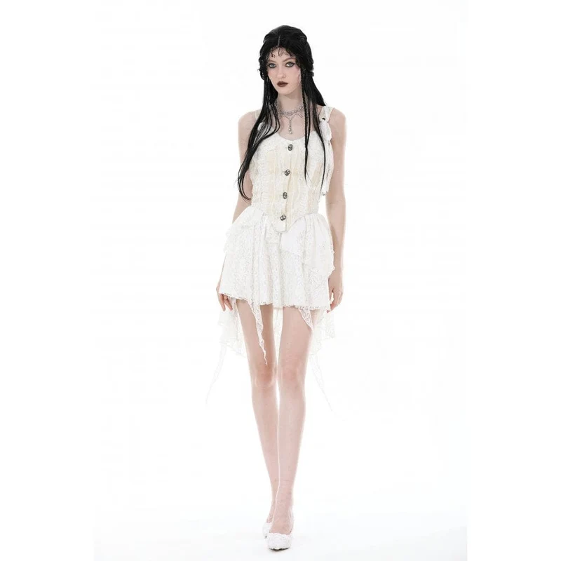 Damen Gothic-Rock mit unregelmäßiger Spitze und Splice-Lagen