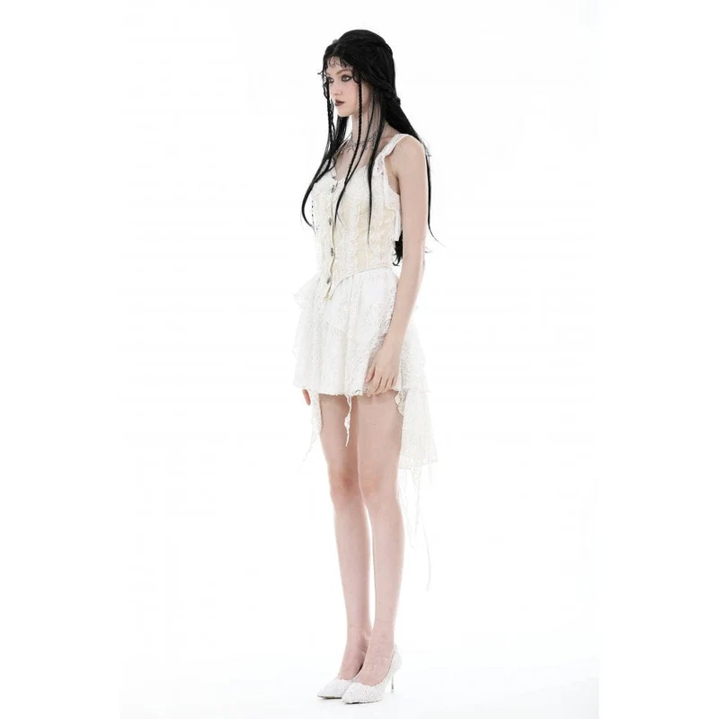 Damen Gothic-Rock mit unregelmäßiger Spitze und Splice-Lagen