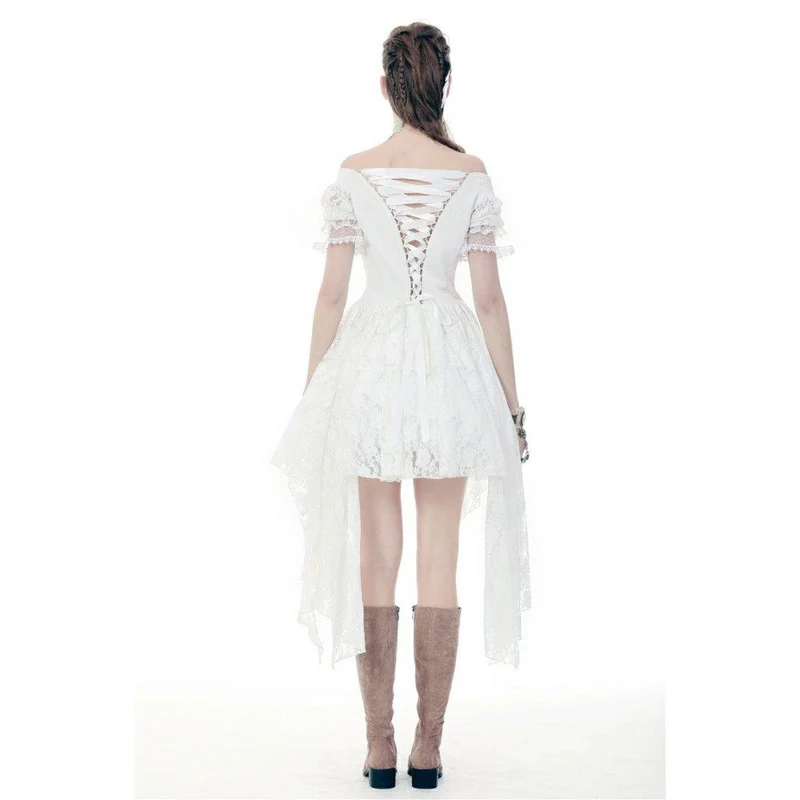 Wunderschönes schulterfreies Brautkleid aus Vollspitze für Damen, auch als Abschlusskleid geeignet