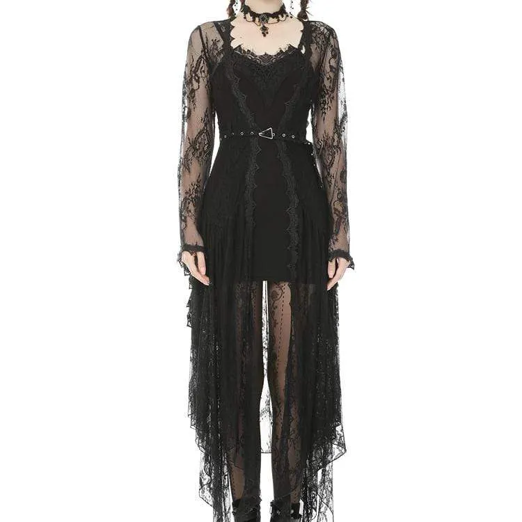 Sexy, schmal geschnittenes, figurbetontes Kleid aus schwarzer Spitze (ohne Spitzenumhang)