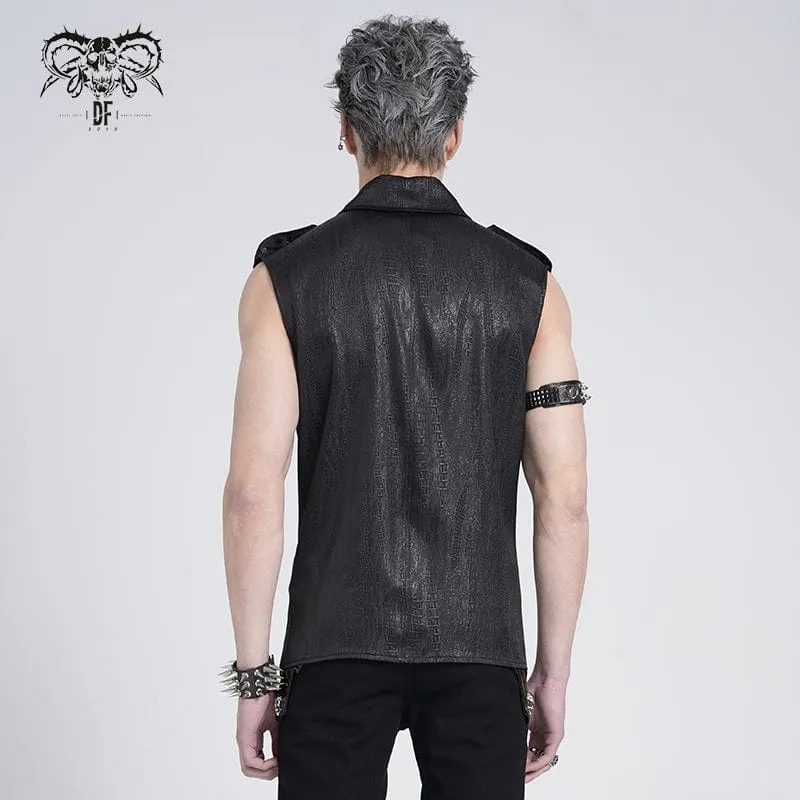Gothic-Weste mit unregelmäßigen Nieten und Schnürung für Herren