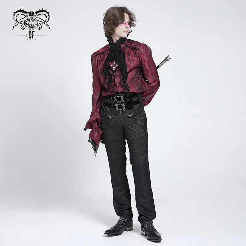 Gothic-Anzughose mit Doppelschnallen und hoher Taille für Herren