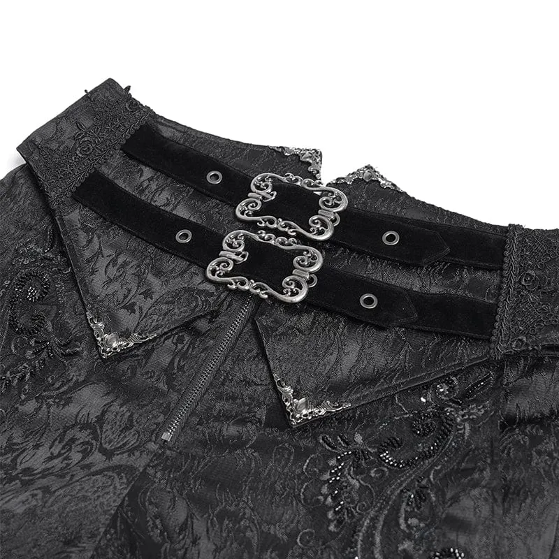Gothic-Anzughose mit Doppelschnallen und hoher Taille für Herren