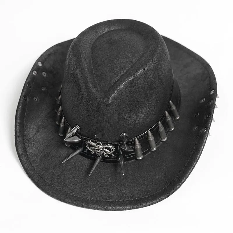 Punk Bullet Skull Nietenhut für Herren