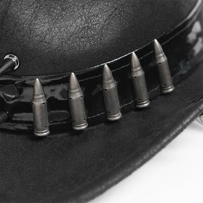 Punk Bullet Skull Nietenhut für Herren