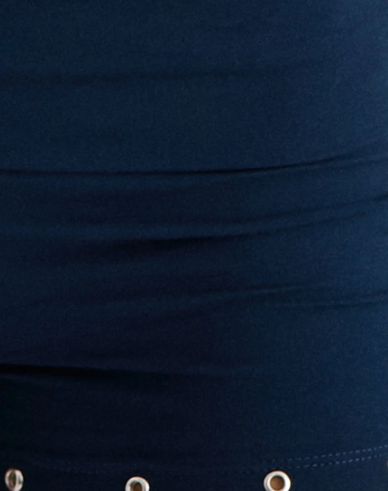 Amane Foldover Short aus Rayon Jersey Navy