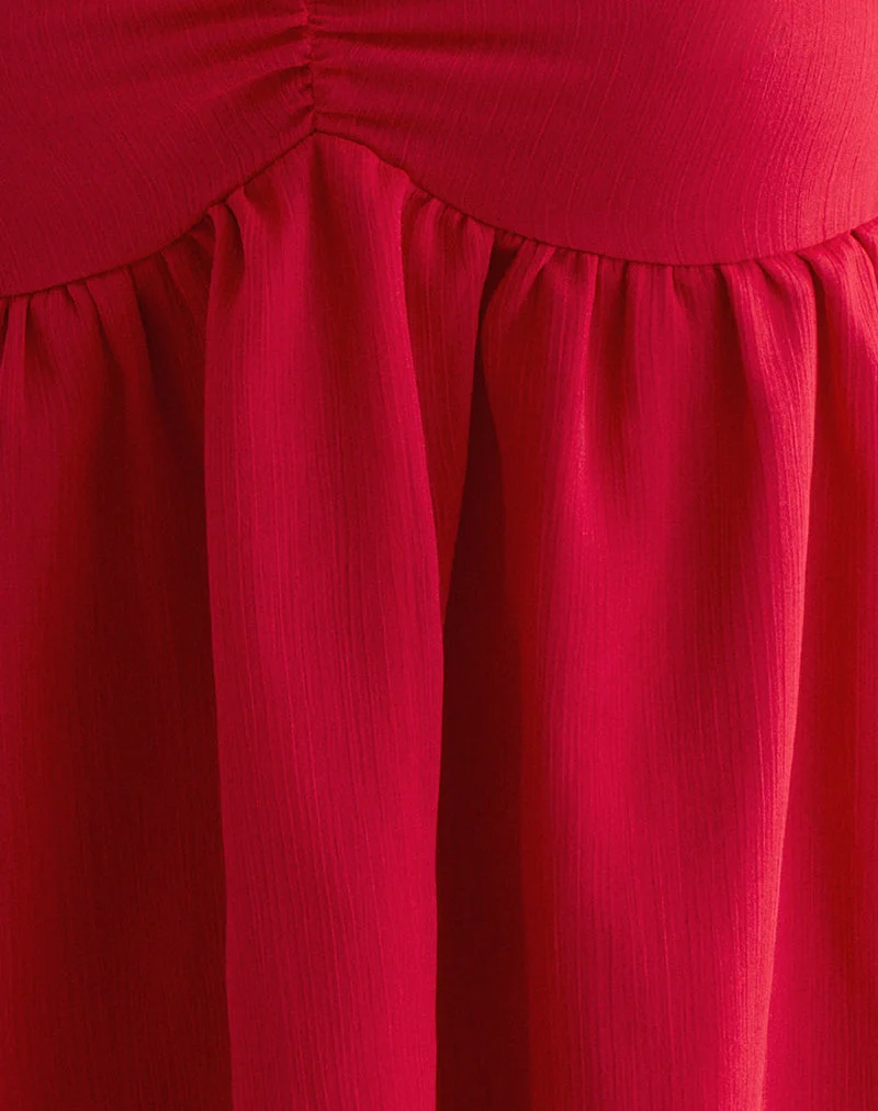 Setsuko Bandeau-Langarmshirt in Rot