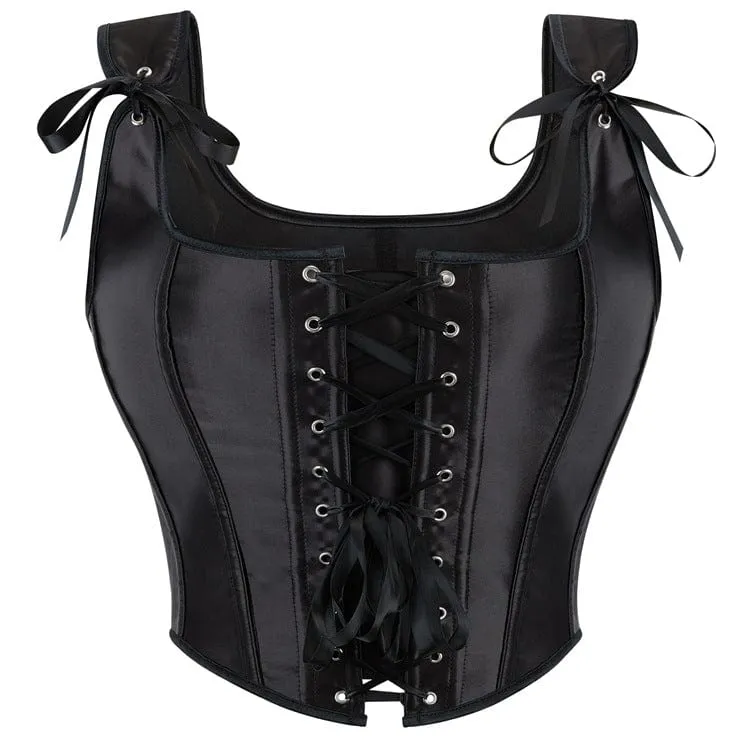 Gothic-Überbrustkorsett mit Schnürung und Stäbchen für Damen