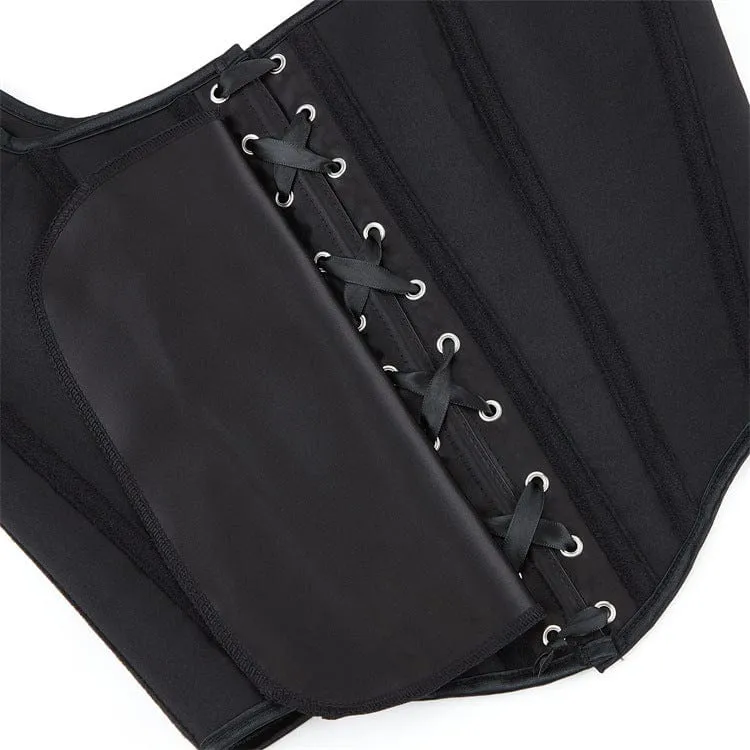 Gothic-Überbrustkorsett mit Schnürung und Stäbchen für Damen