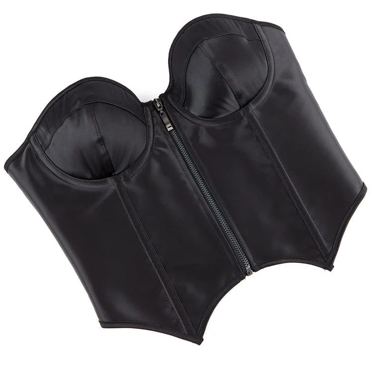 Gothic-Überbrustkorsett mit Fledermaussaum und Reißverschluss für Damen