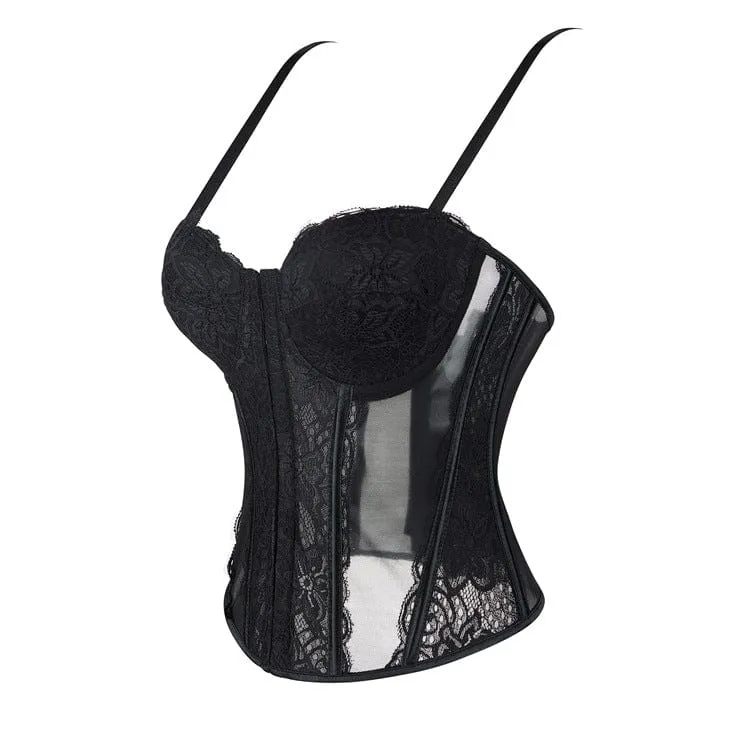 Transparentes Vollbrustkorsett aus Gothic-Spitze für Damen