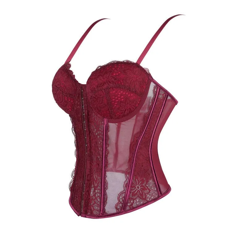 Transparentes Vollbrustkorsett aus Gothic-Spitze für Damen