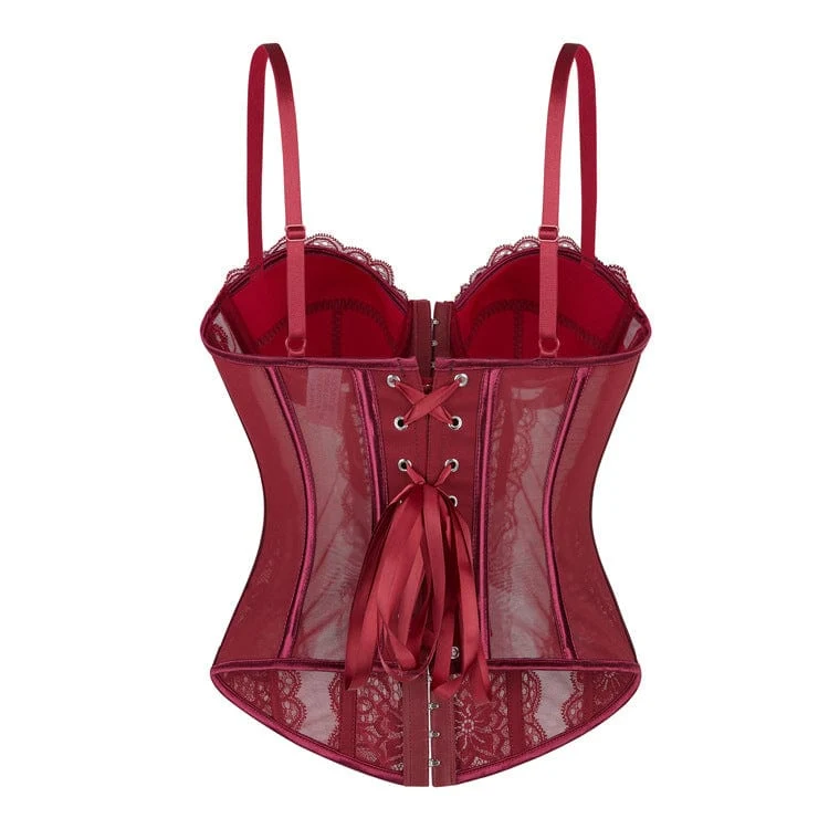 Transparentes Vollbrustkorsett aus Gothic-Spitze für Damen