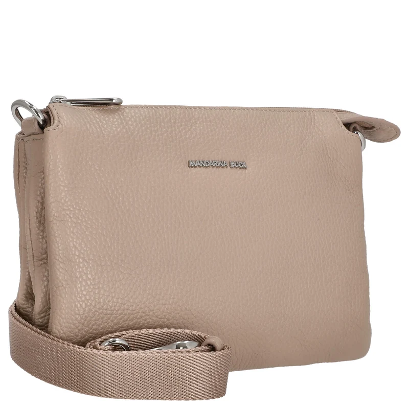 Mandarina Duck Mellow Leather Pochette - Bolso de mano 23 cm (warm taupe)