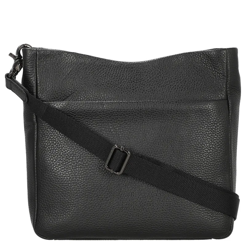 Mandarina Duck Mellow Leather - Bandolera M 30 cm (negro)