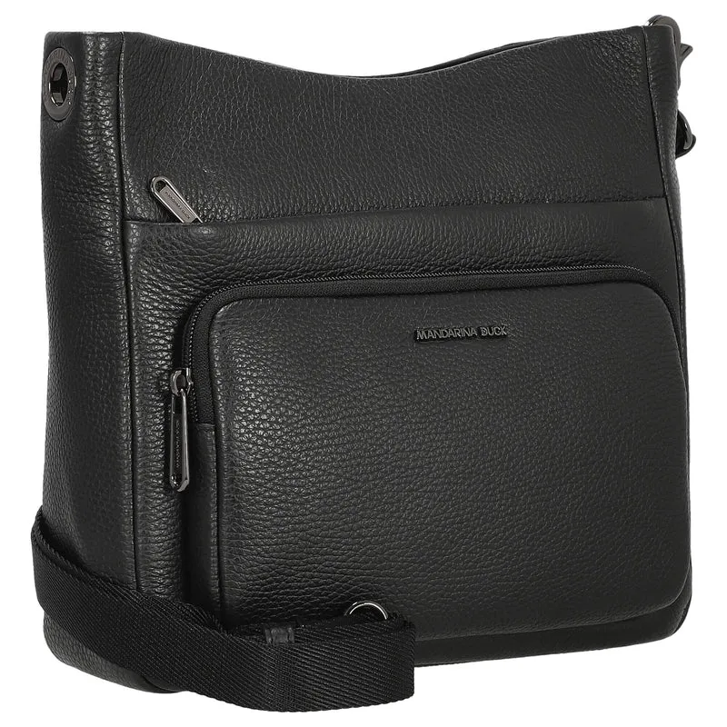 Mandarina Duck Mellow Leather - Bandolera M 30 cm (negro)