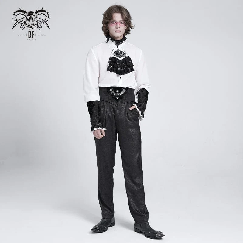 Gothic-Gürtel mit Fledermaus-Stickerei und Kreuz für Herren