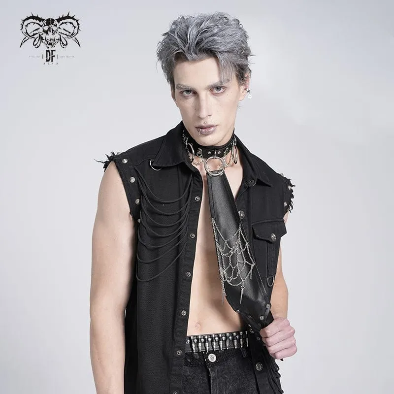 Herren Gothic Kette Splice Schnalle Choker Krawatte