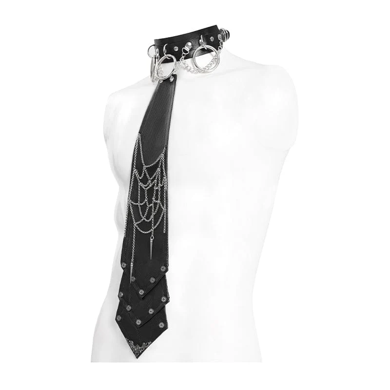 Herren Gothic Kette Splice Schnalle Choker Krawatte