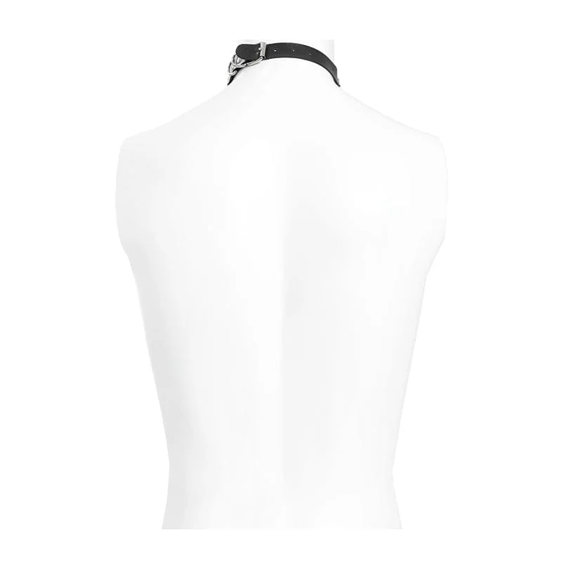 Herren Gothic Kette Splice Schnalle Choker Krawatte