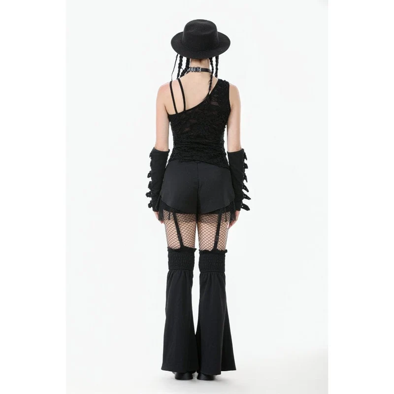 Punk-Tanktop mit zerrissenem asymmetrischem Saum für Damen