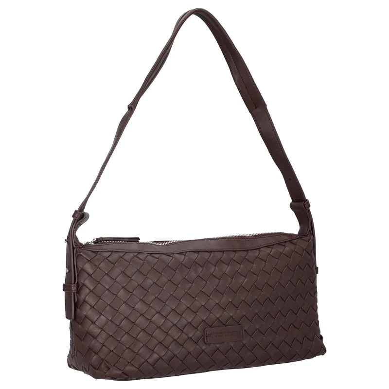 Les Visionnaires Marie Baguette Weave Silky - Bolso de hombro 38.5 cm (aubergine)