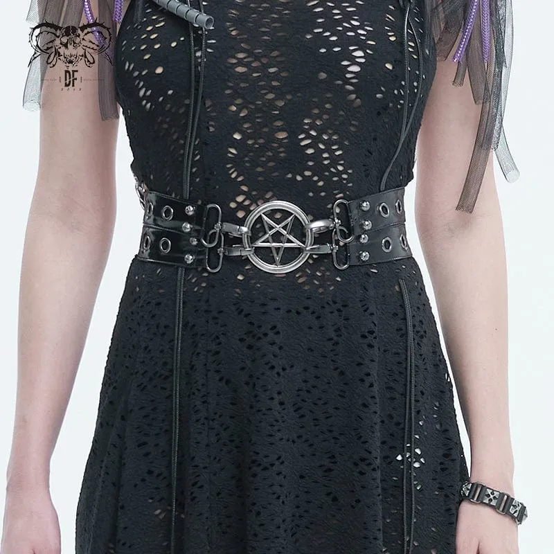 Gothic Star Double-Layer Kunstledergürtel für Damen